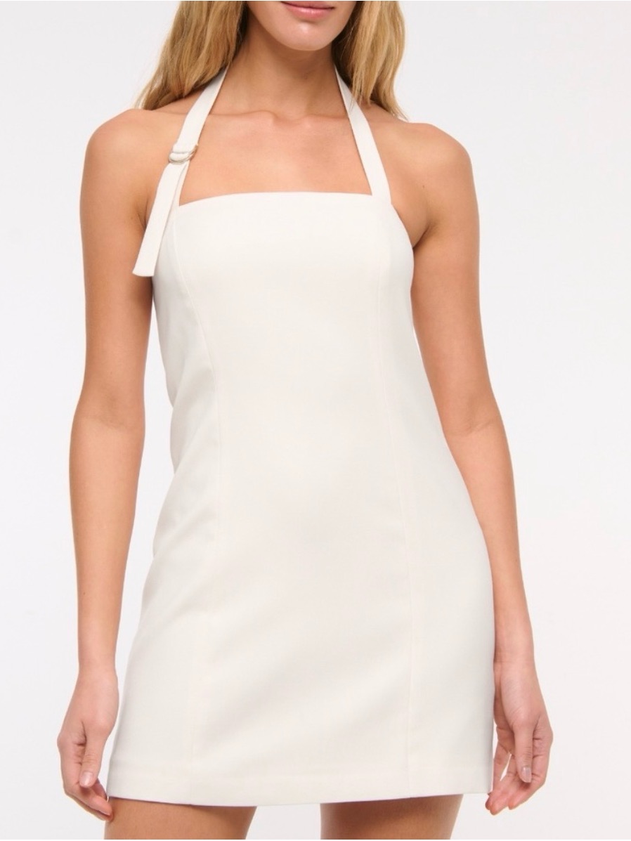 Abercrombie & Fitch Ivory Halter Mini Dress